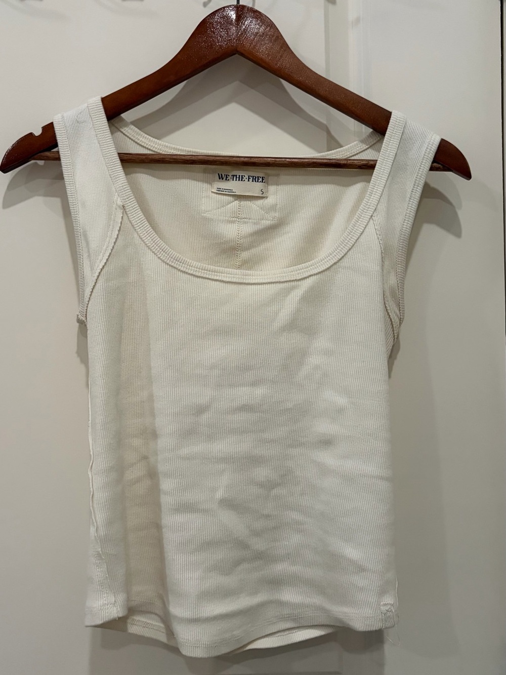 We The Free Ribbed Cream Scoop Tank